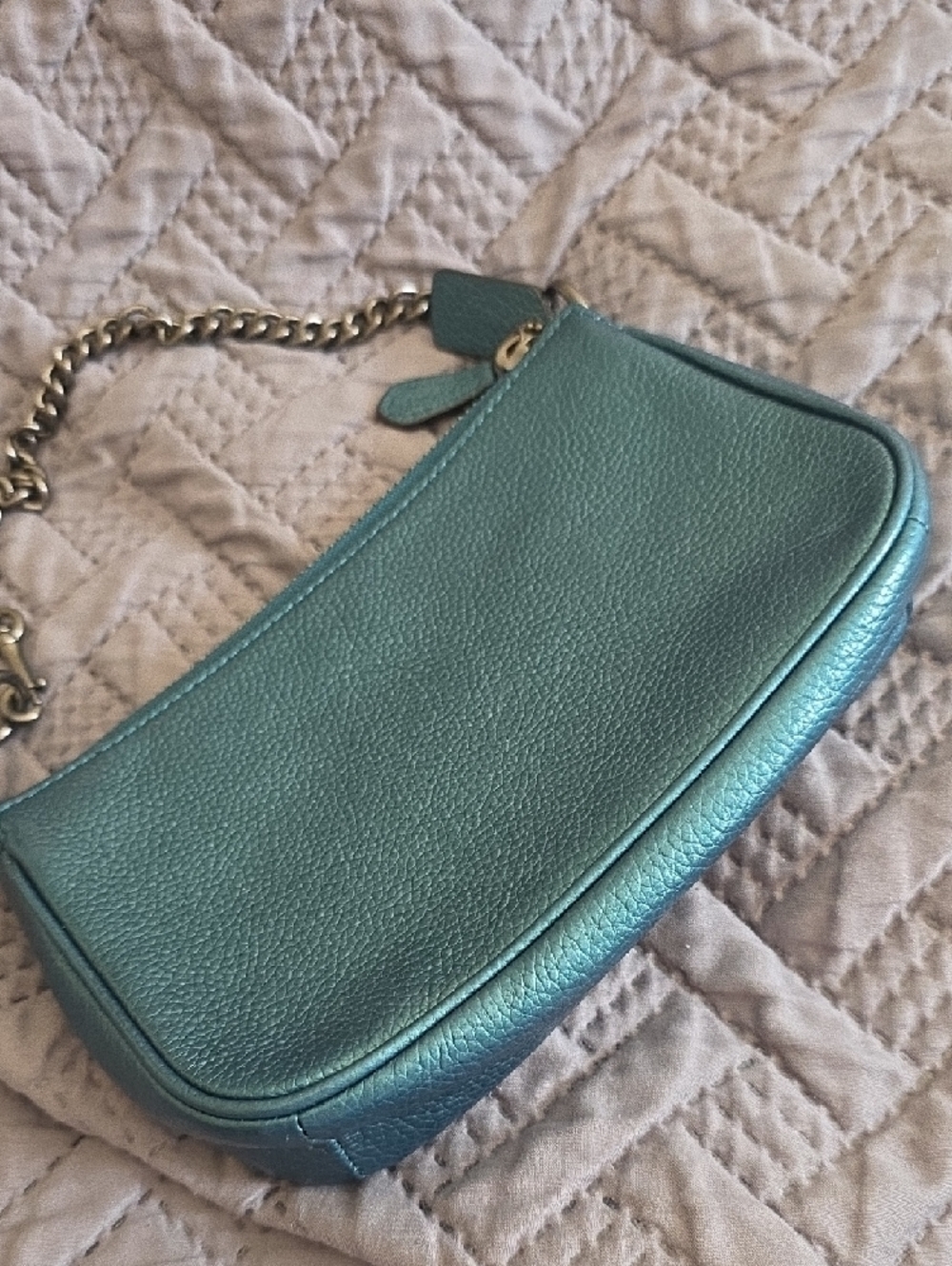 COACH Metallic Teal Nolita with Black Metallic Hardware - Rare 🥰 - Picture 2 of 4